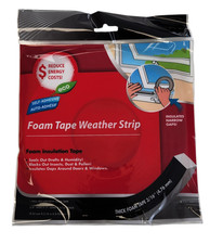 Foam Insulation Tape Seal Strip Weather Stripping 3/8"Wx 17" L x 3/16"T - 2PK