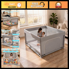 36x36 Inch Baby Playpen - Soft Skin-Safe Fabric for Toddlers, Portable Durable