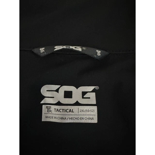 SOG Tactical Softshell Jacket Men's 2XL Black Full Zip Utility Coat EUC - product detail image 7