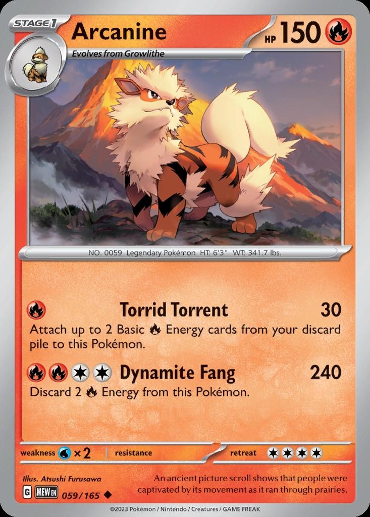 Pokemon Arcanine (59/210) 151 NM