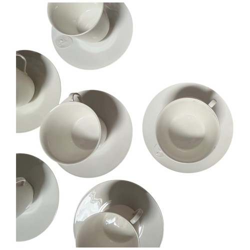ARKADIA by KPM Royal Berlin 6 Cup & Saucer Sets White Porcelain Raised Medallion - Picture 7 of 22