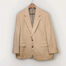 Evan Picone Mens Beige Wool Blazer 45R 2-Butt...