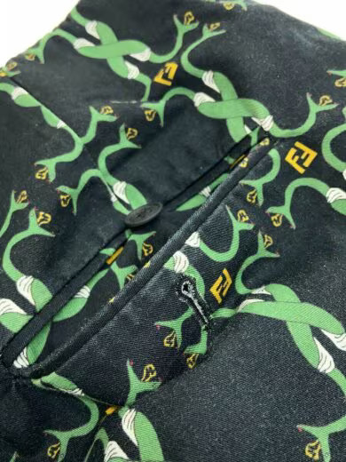 FENDI/L/SNAKE SHORTS/Size 44/Cotton/Black/All-over Pattern/FB0434 A6U2/Faded thumbnail 7