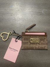 VTG Juicy Couture 3D GOLD JUICY PLAQUE LOGO Y2K Coin Purse Wallet Heart Charm