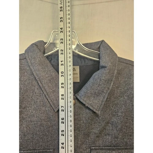 Vuori Mens Shirt Jacket Charcoal Gray Heather Herringbone Shacket XL RN104141 image 2