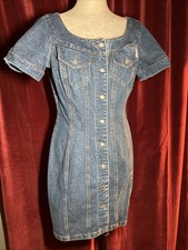 Vintage Denim GUESS Georges Marciano Dress Made in USA Size L Like New!