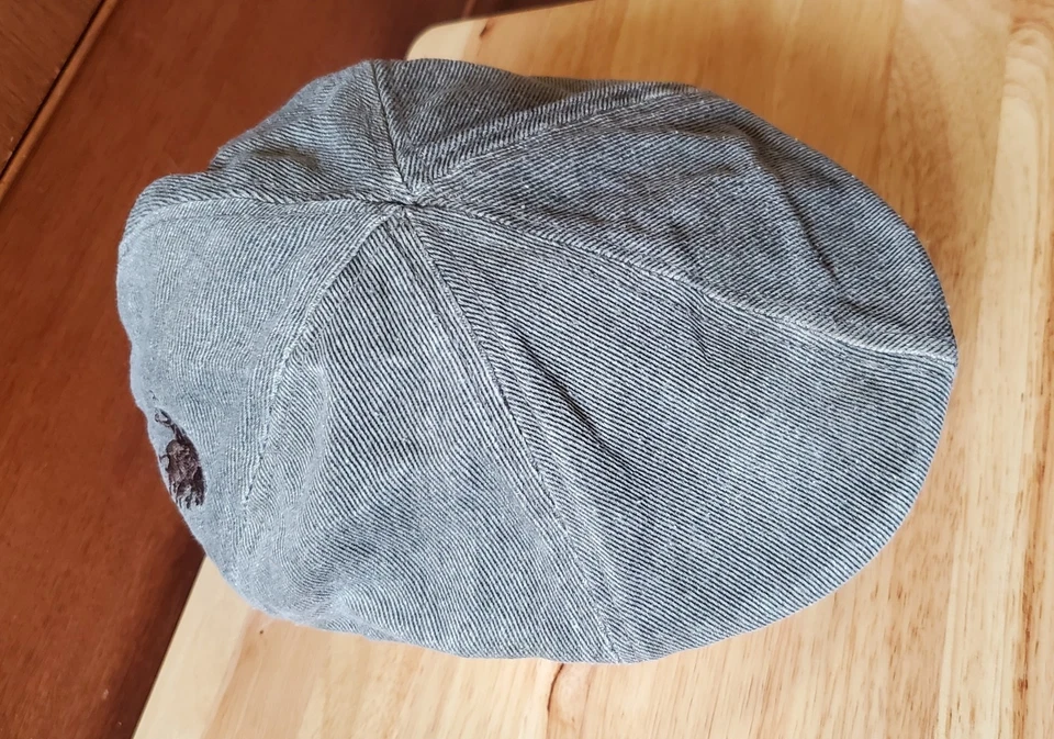 Sombrero de Newsboy Polo Ralph Lauren L/XL Gris Verde Algodón Poli USPA Logo Bordado Foto 3 de 4