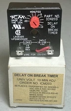 ICM Controls ICM203 Delay on Break Timer, .03-10 Minute Adjustable,18-240 VAC 
