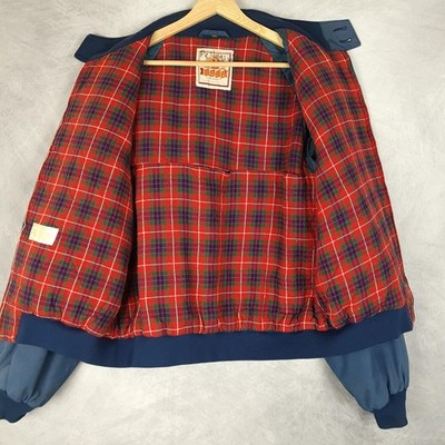 Vintage Baracuta Jacket Mens 46 Blue Tartan Lined Bomber G9