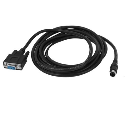 8P For Mini DIN Male to Female DB9 RS232 PLC Programming Adapter Cable