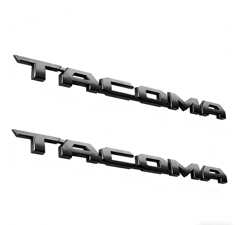 2PCS MATTE BLACK DOOR SIDE EMBLEM FOR TACOMA 2016-24 LEFT RIGHT NAMEPLATE BADGE Foto 2 de 4