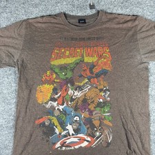Mad Engine T-shirt Mens Size Xl Brown Marvel Secret Wars Graphic Comic Book Tee Mad Engine T-shirt Mens Size Xl Brown Marvel Secret Wars Graphic Comic Book Tee