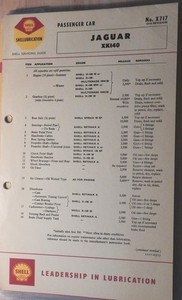 11 Jaguar Lubrication Charts  - Shell