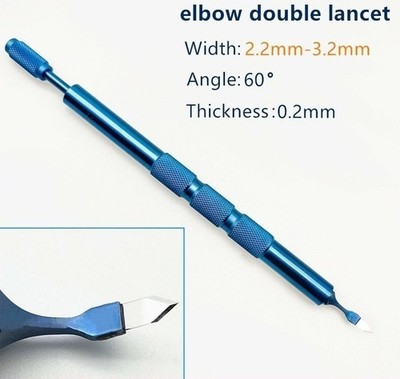 Sapphire Elbow Double Lancet Sapphire Keratome Blade Ophthalmic Surgery Blade
