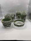 Hard to find Jeanette Glass Hellenic Green Glass Collection MCM 1950s