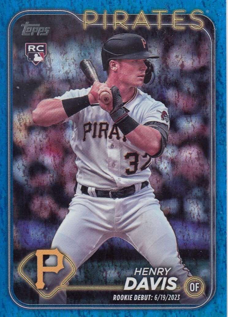 HENRY DAVIS /999 TOPPS UPDATE ROOKIE BLUE HOLO FOIL RC PIRATES #US162 2024 24