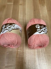 Lily Sugar 'N Cream Super Size Solid Yarn 100% Cotton 4 oz Coral Rose 2 Pack New