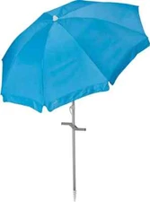 Quest Beach Umbrella Outdoor 90x74” UV Protection w/ Carry Bag-Light Blue