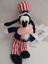Vintage NWT USA 9" Disney Store Uncle Sam Goofy Bean Bag Beanie Plush Doll
