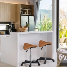 Rolling Saddle Stool Hydraulic Adjustable Salon Chair for Massage Tattoo Denta