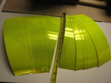 10 Pcs  NEON YELLOW Reflective  Conspicuity Tape Strips 3"x 12" heavy
