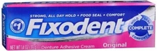 Fixodent Denture Adhesive Original Cream 1.4 oz Tube Denture Cream Strong Hold