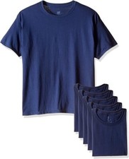 Mens Hanes Ecosmart Navy Blue Cotton Short Sleeve T-Shirt 4-Pack Size Medium NWT