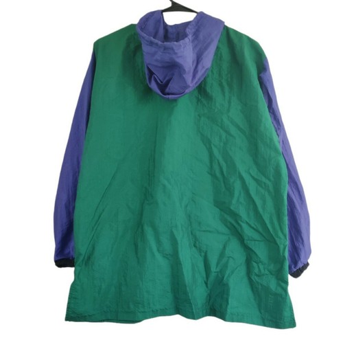 Vintage Cheetah Sport Colorblock Windbreaker Purple Green Made in USA Sz M - Picture 8 of 12