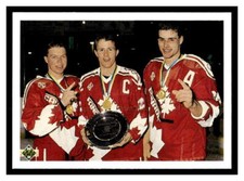 1990 Upper Deck #473 Canada's Captains (Kris Draper / Steven Rice / Eric Lindros