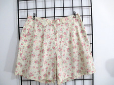 VINTAGE RALPH LAUREN / HONG KONG   SIZE 14W / 34" WAIST YELLOW CALICO SHORTS