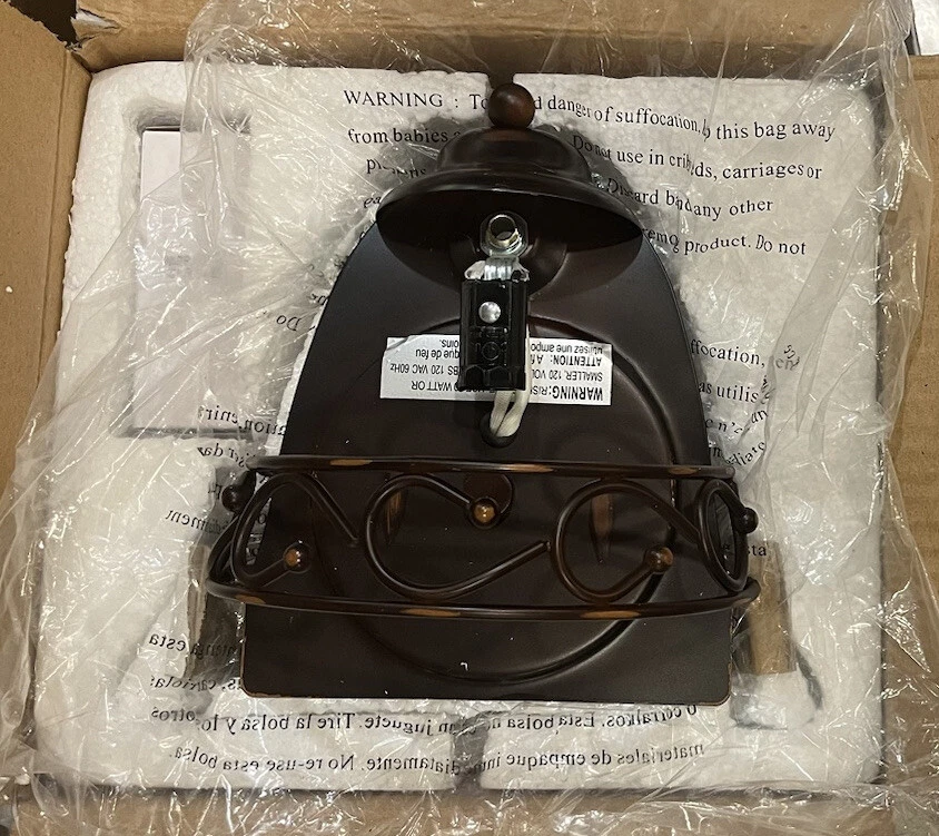 Бра настенное Lite Source LS-16885 Rosina 1 лампа с абажуром из янтарного стекла бронза - Изображение 4 из 4