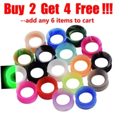 2pcs Thin Silicone Ear Skin Ear Tunnels Plugs Gauges Earskin Earlets Flesh Gauge