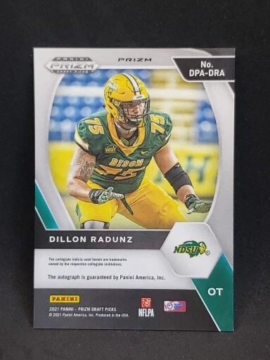 2021 Prizm Draft Picks Dillon Radunz Green Prizm Prospect Auto  #DPA-DRA ▪︎F342 - Image 2 of 2