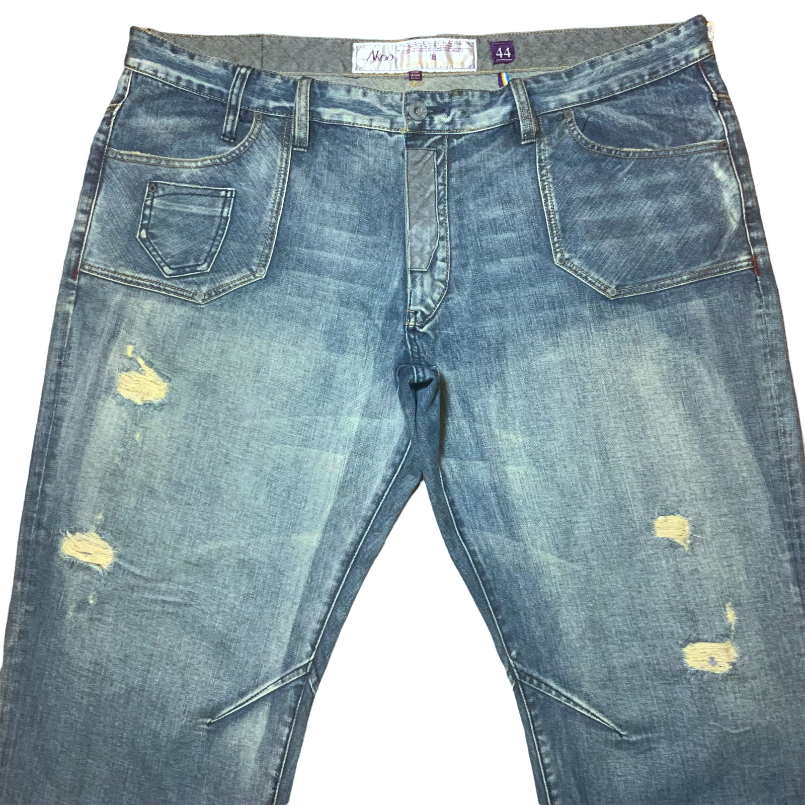 AKOO Denim Jeans Distressed Straight Leg Mens Siz… - image 2