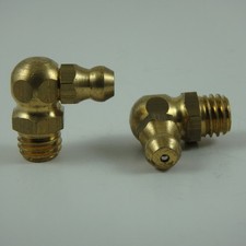 M8 x 1.25mm Brass 90  Metric Grease Zerk Nipple Fitting 1 pc