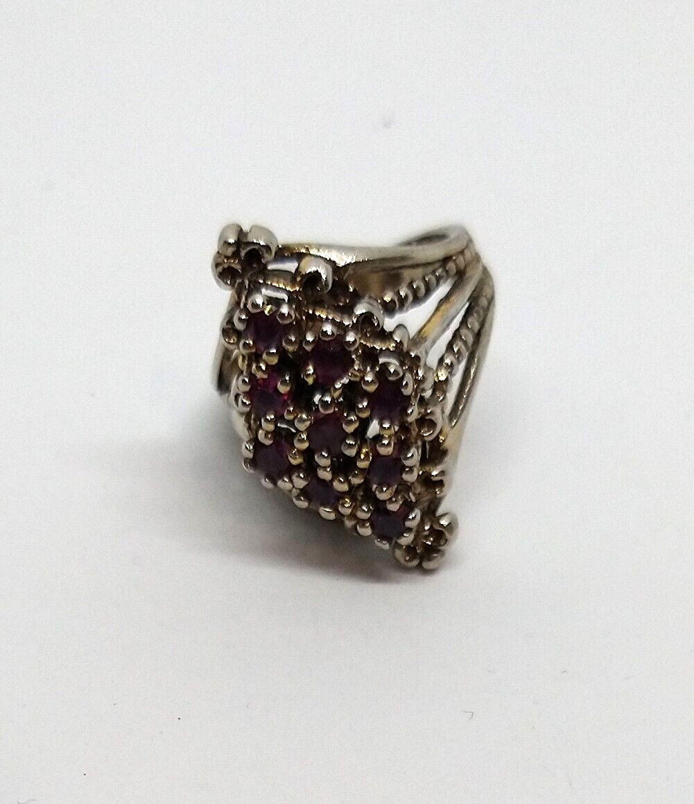 Sterling Silver Simulated Red Ruby Ring - image 3