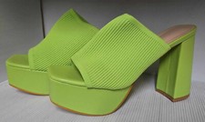 Women Chunky Heel Peep Toe Mule Knitted Summer - Size: 9 US / 40 EU - Breathable