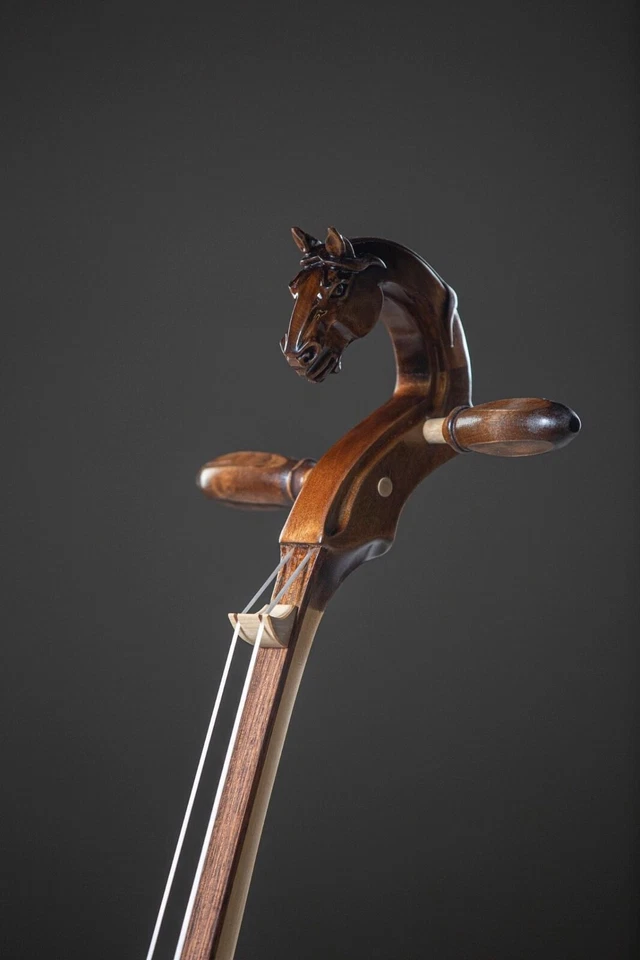 Mongolian Morin Khuur /Horse head fiddle/, Handmade, w/Carry-on bag - Image 4 of 4