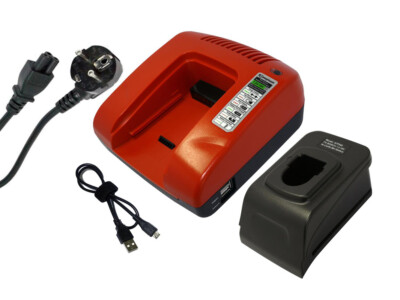 7.2-18V Ladegerät für BOSCH AL 1411DV, Dual USB, Rot