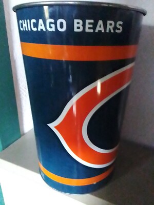 Chicago Bears. Papierkorb. mit.altem. Logo. aus. Metall. Football. USA. Winona.