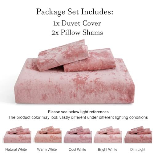 Truly Velvet Duvet Cover Set Size, 3pcs Ultra King Petal Pink (No