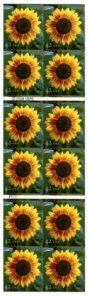 2008 Sunflower 42 cents Twenty Self-adhesive Stamps Booklet Brand New - Image 2 of 2