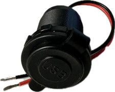 USB/Type C Outlet Round Black 12V RV/Camper/Trailer/Boat