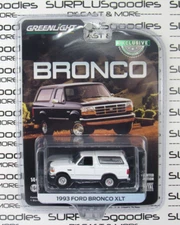 2024 Greenlight 1:64 Hobby Exclusive: White 1993 FORD BRONCO XLT OJ Item #30452