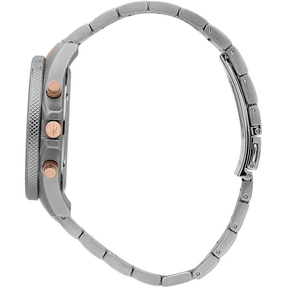 Orologio Uomo MASERATI SFIDA R8873640021 Chrono Bracciale Acciaio Rosè Nero - Immagine 2 di 3