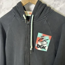 DGK x ES Skate Hoodie Sweatshirt Mens Medium 21x27 Black Skateboard Streetwear