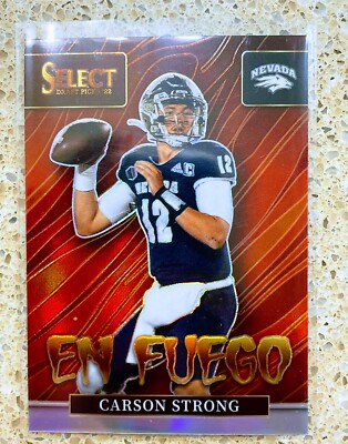 2022 Select Draft Picks Carson Strong En Fuego Silver Prizm Rookie Card