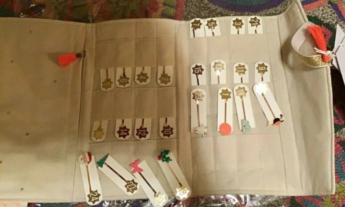 Meri meri girl's christmas bobby pin advent calendar pouch, new with tags |  ebay