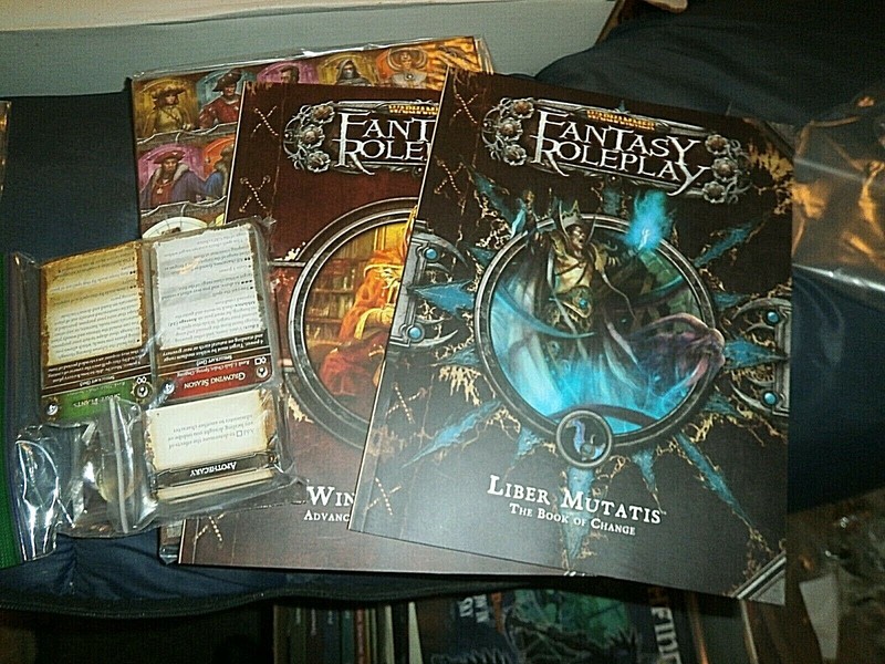 WARHAMMER FANTASY ROLEPLAY THE WINDS OF MAGIC & LIBER  MUTATIS  CARDS & COUNTERS