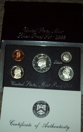 1995-S Silver Proof Set 5 Coin Kennedy Half Dollar with COA & Packaging - 第 1/2 張圖片